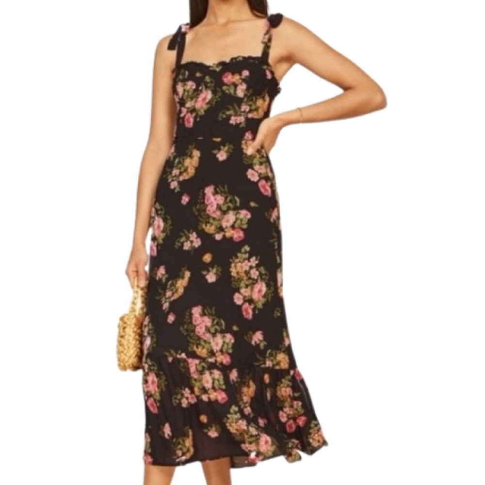 NWT Reformation Nikita Carmelina Floral Print Midi Dress - Sz 6